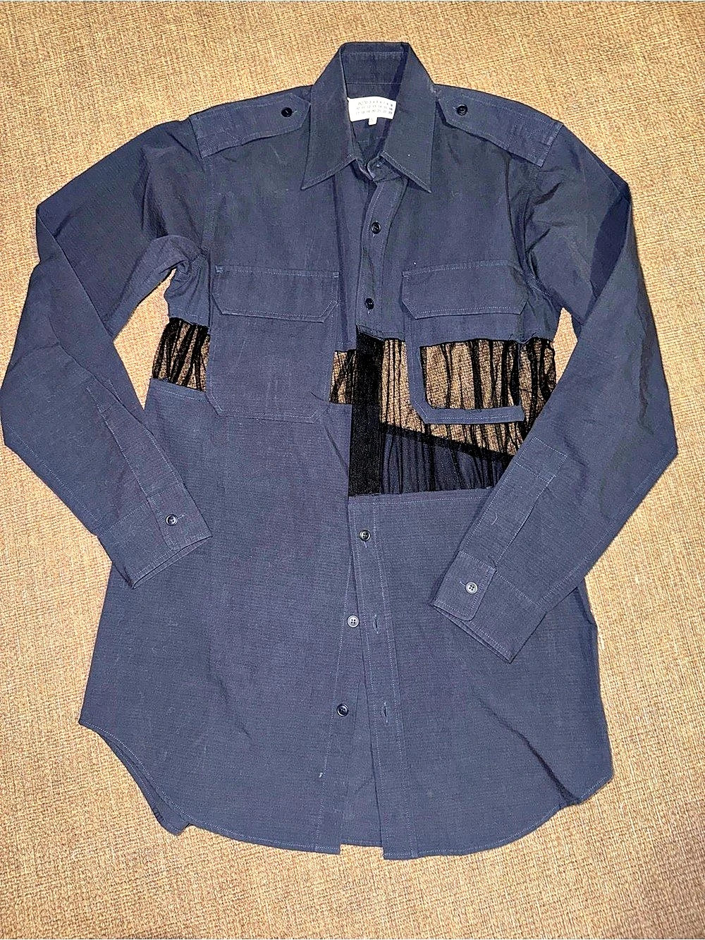Prada Fringe Panel Button Down Cotton Size 42